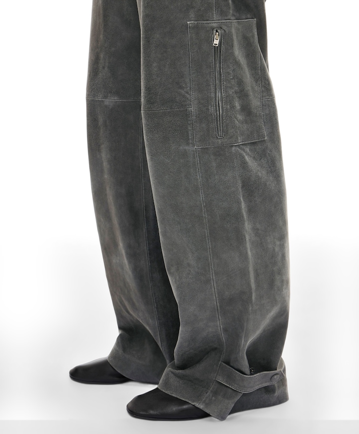 ROUBROOKLYN RW W/F LEATHER TROUSERS dames broek grijs