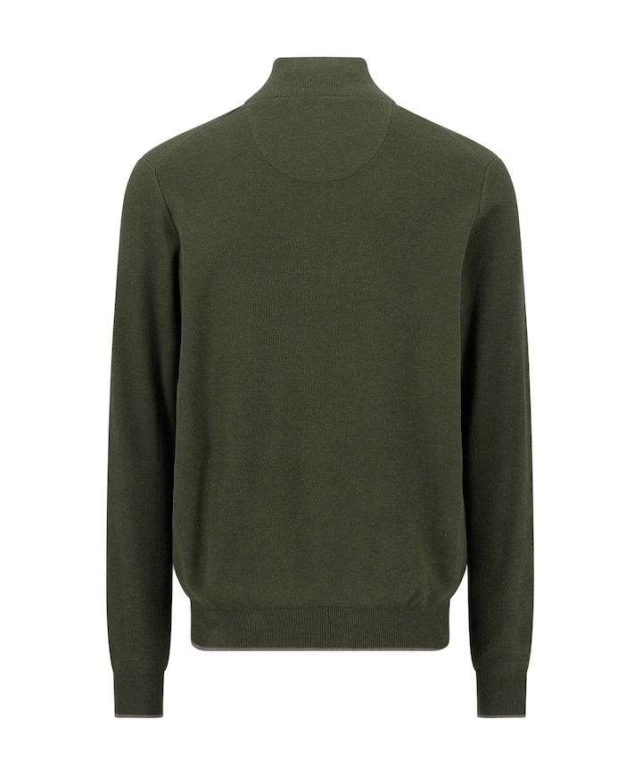 Heren trui met rits groen