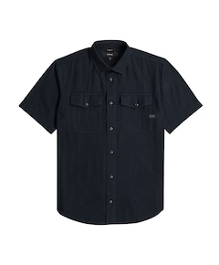 Heren overhemd korte mouw blauw