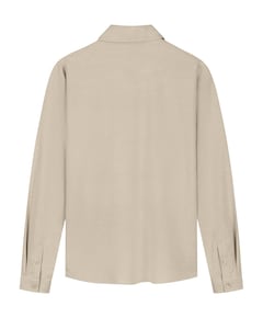 Heren overhemd lange mouw beige