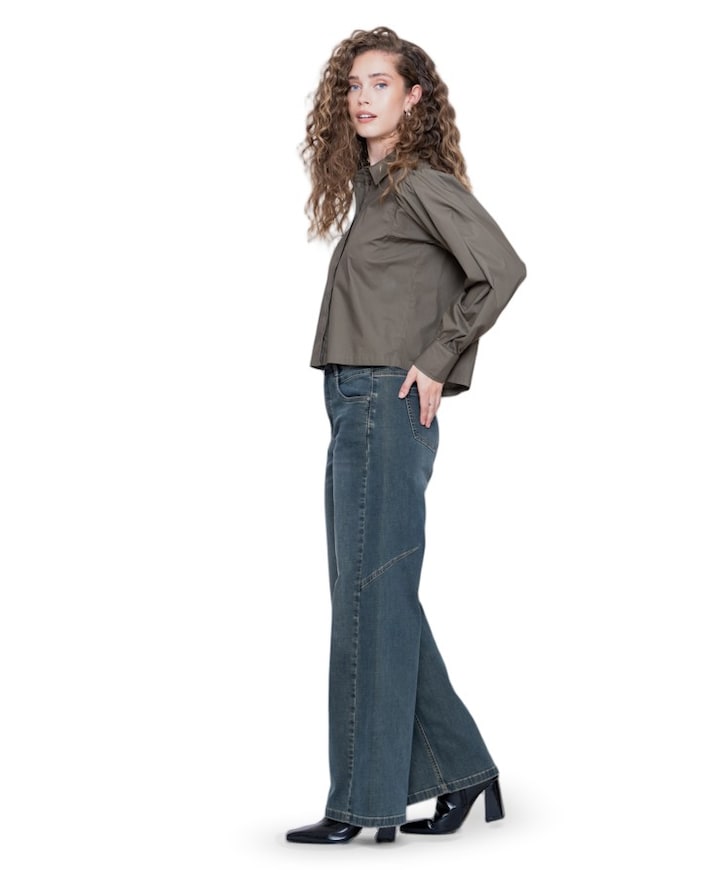 Wide dames jeans blauw