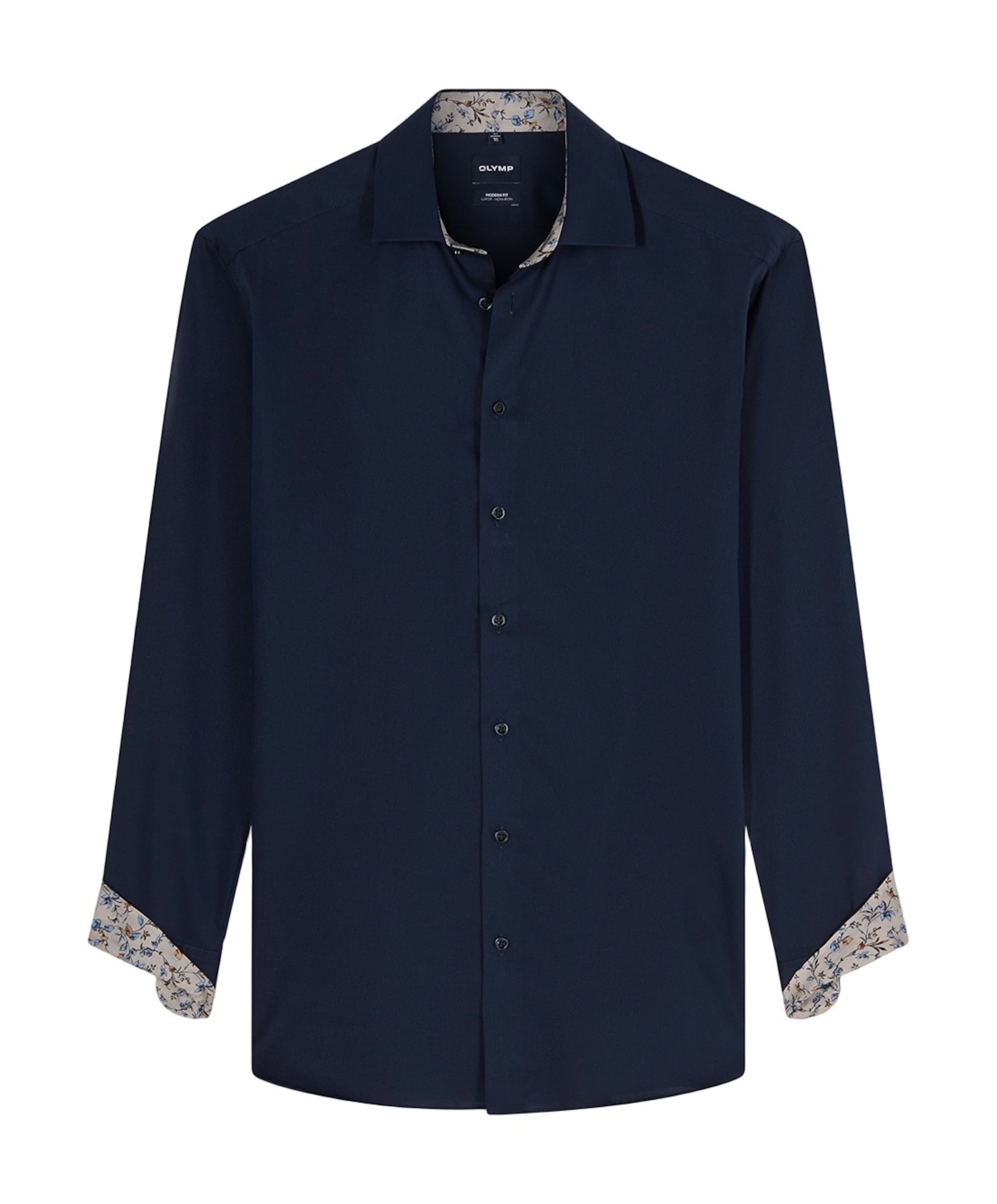Heren overhemd lange mouw blauw