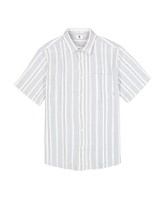 Heren overhemd korte mouw blauw