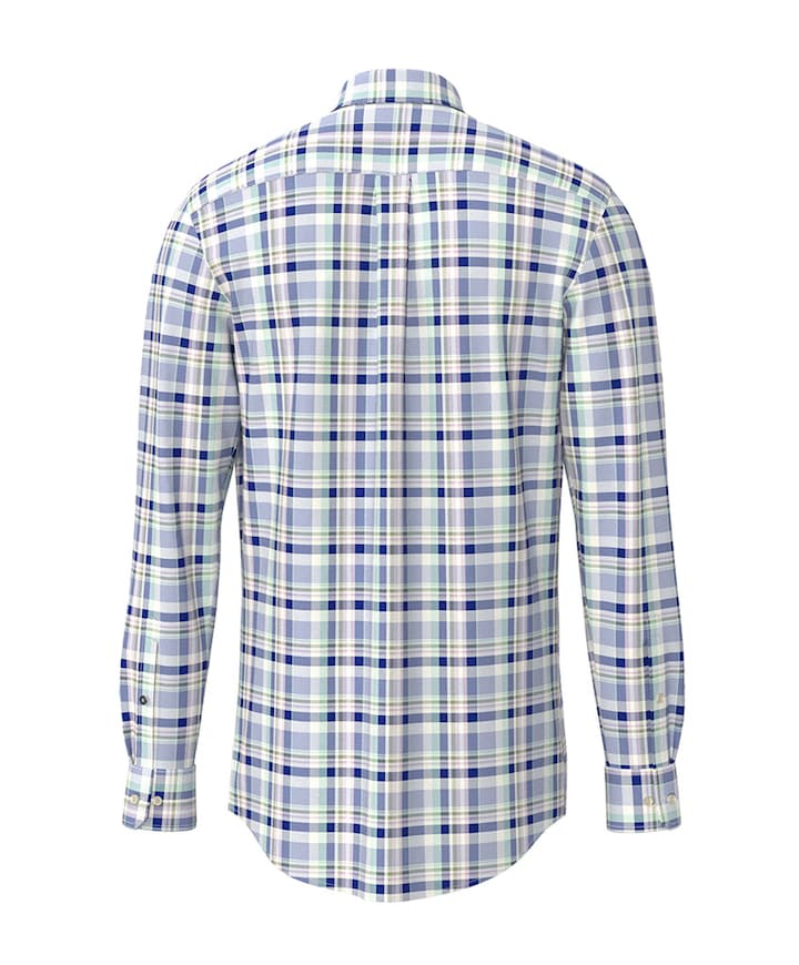 Heren overhemd lange mouw blauw