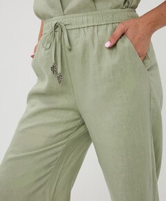 Linen dames broek groen