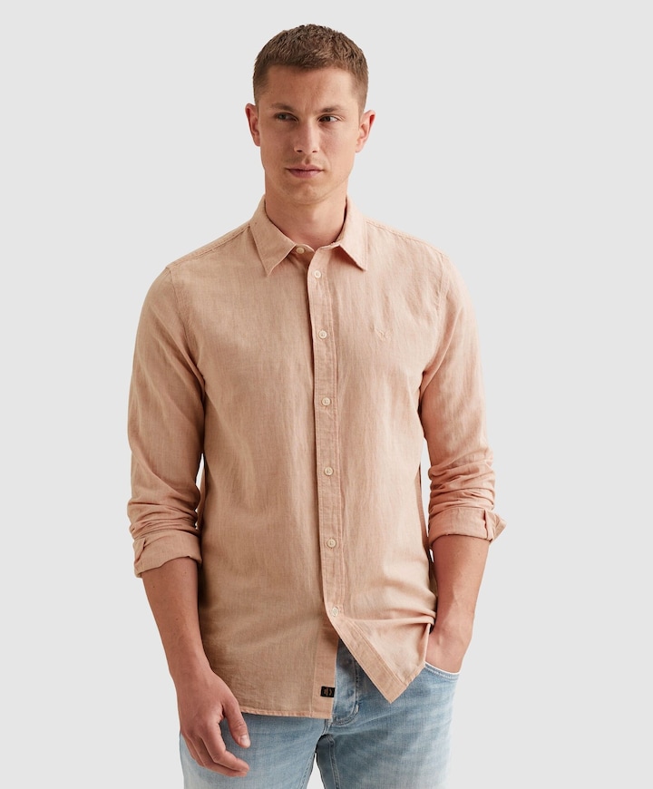 Heren overhemd lange mouw roze