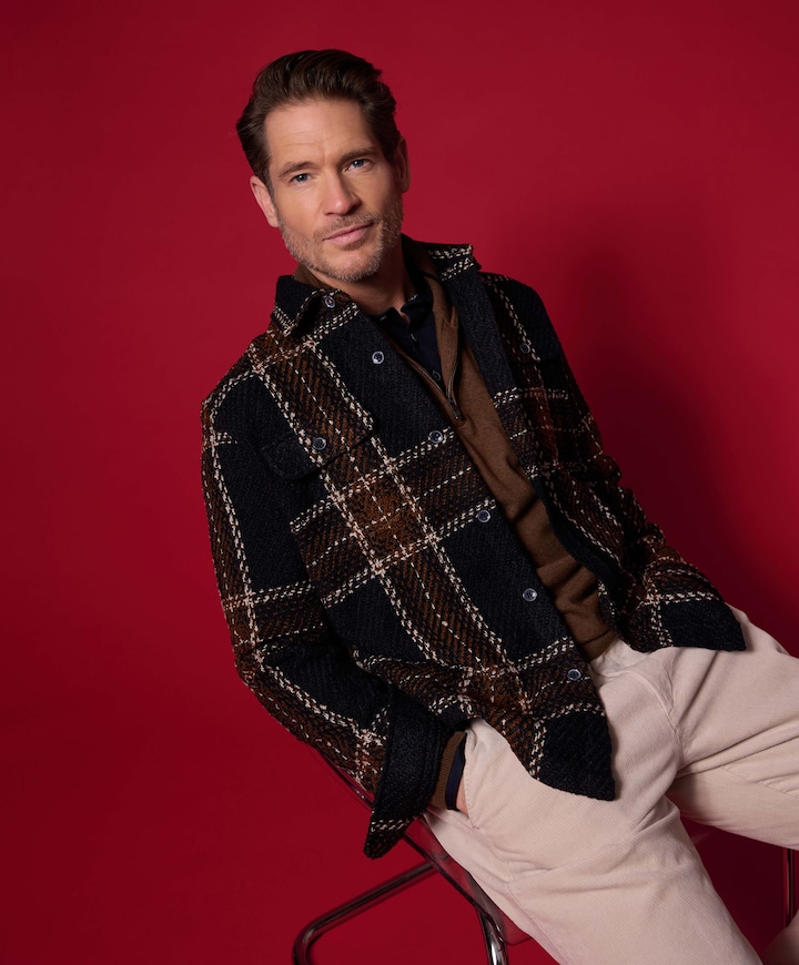 Heren overshirt blauw