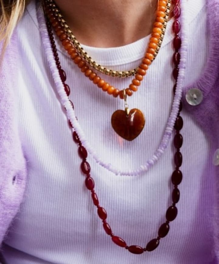 Dames ketting bordeaux