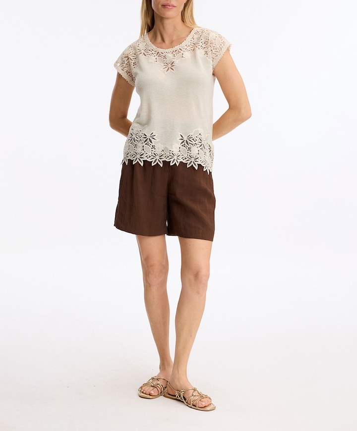 Dames top beige