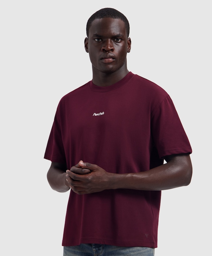 Heren T-shirt bordeaux