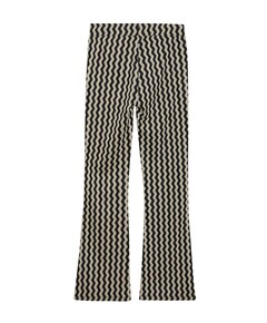 Flared Zigzag broek zwart