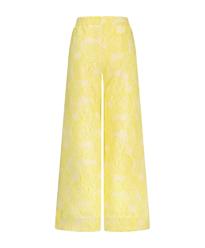 Alba jacquard broek geel