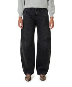 Baggy dad barrel dames jeans zwart