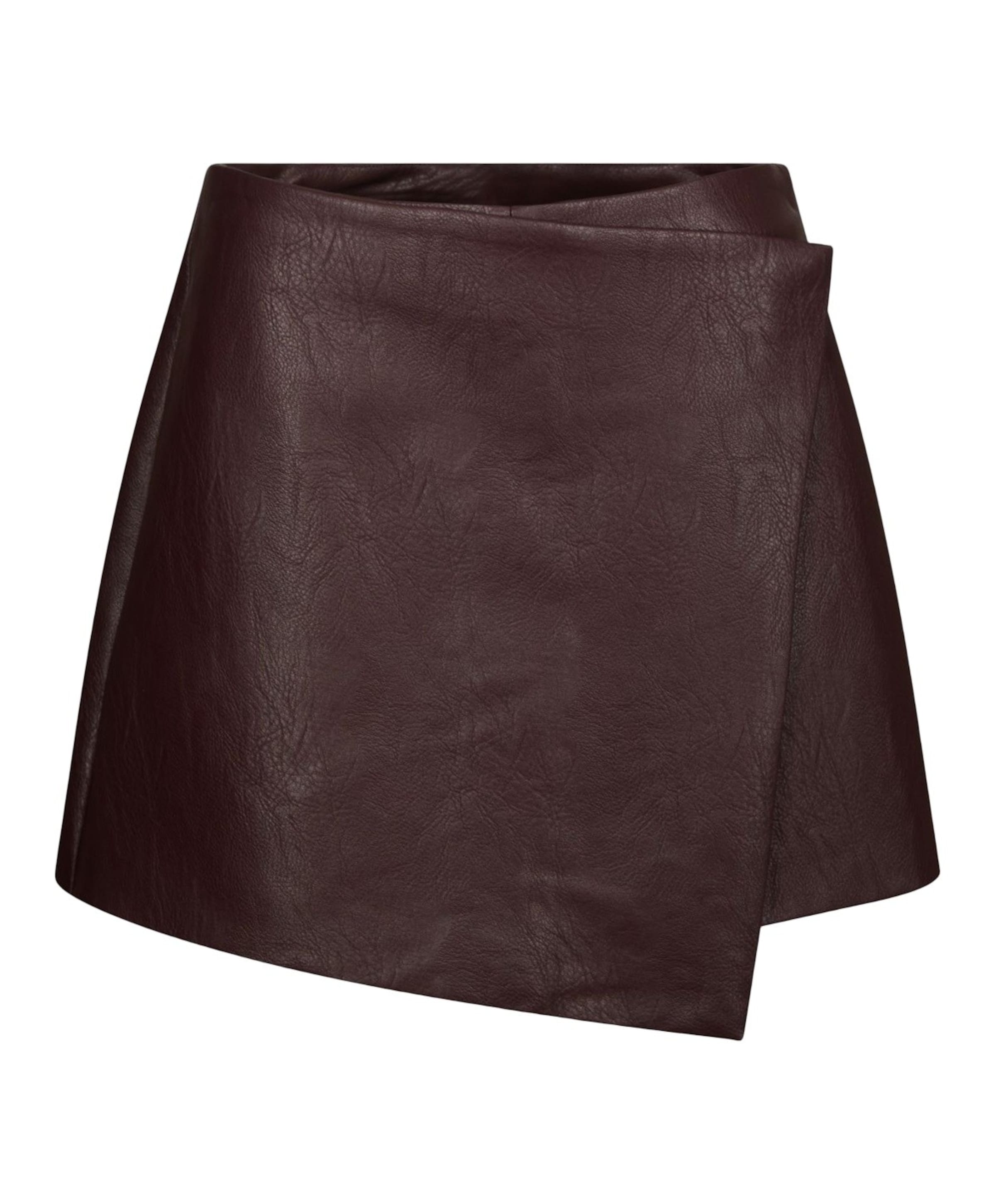 Elayne Faux Leather dames broekrok bordeaux
