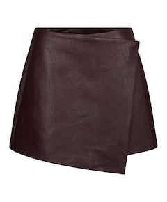 Elayne Faux Leather dames broekrok bordeaux