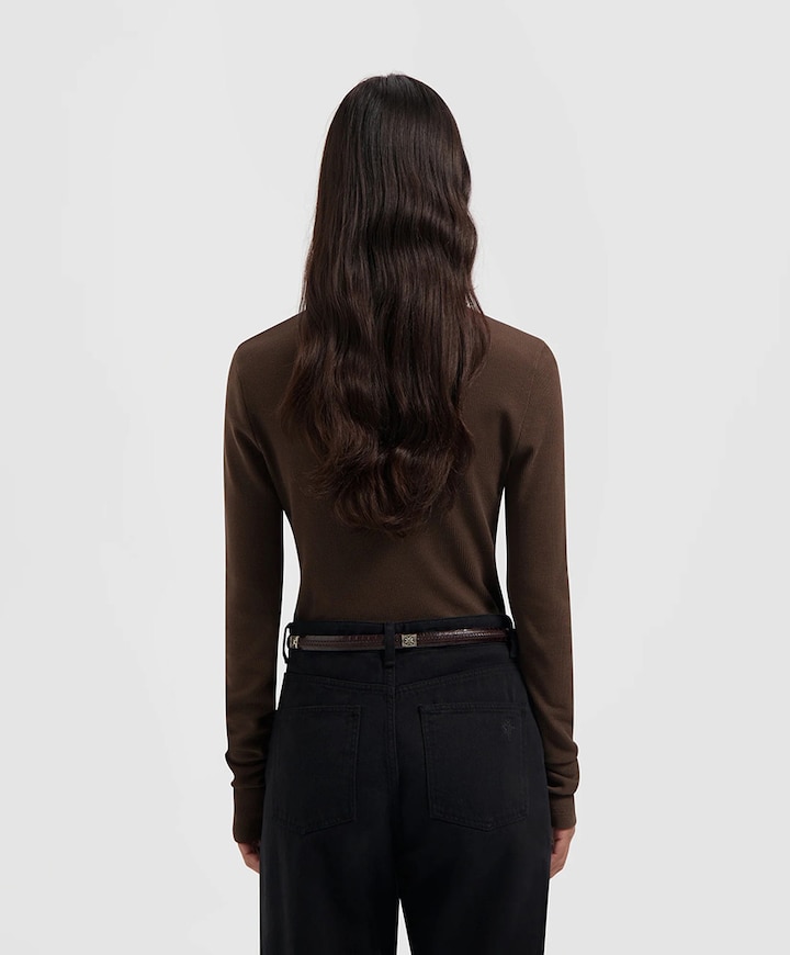 Dames longsleeve bruin