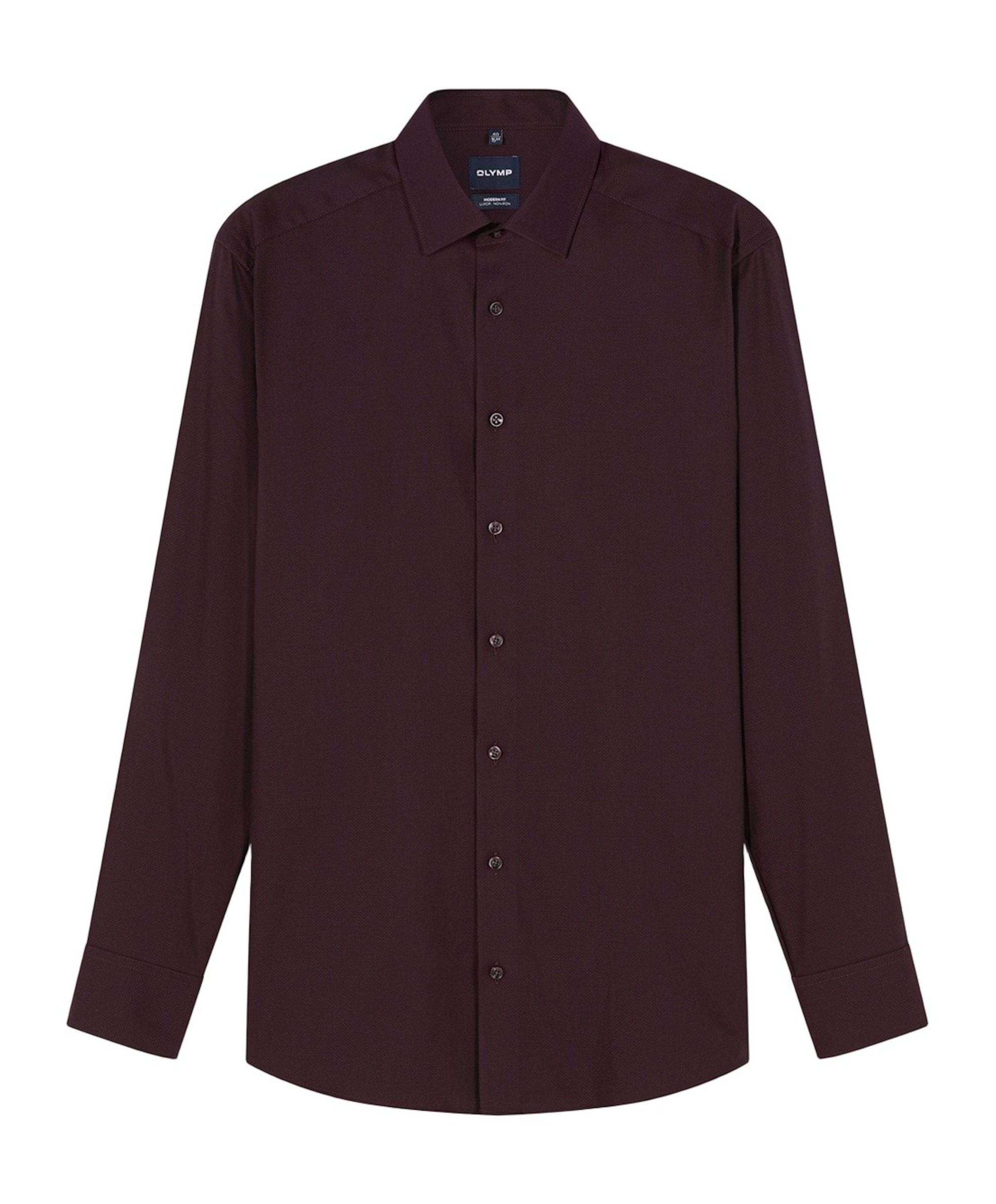Heren overhemd lange mouw bordeaux