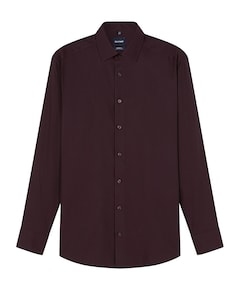 Heren overhemd lange mouw bordeaux