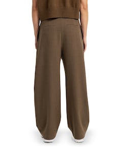 Geweven broek met rechte pijpen dames broek bruin