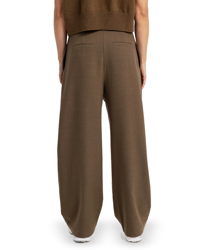 Geweven broek met rechte pijpen dames broek bruin