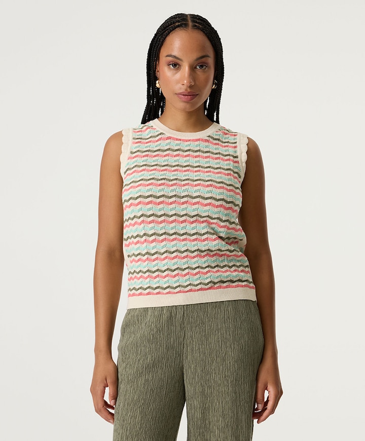 Dames top ecru