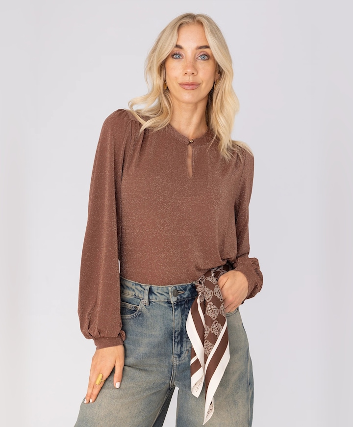 Dames blouse bruin