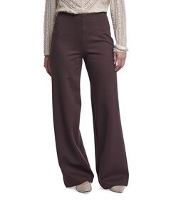 Regular length wide leg dames broek bruin