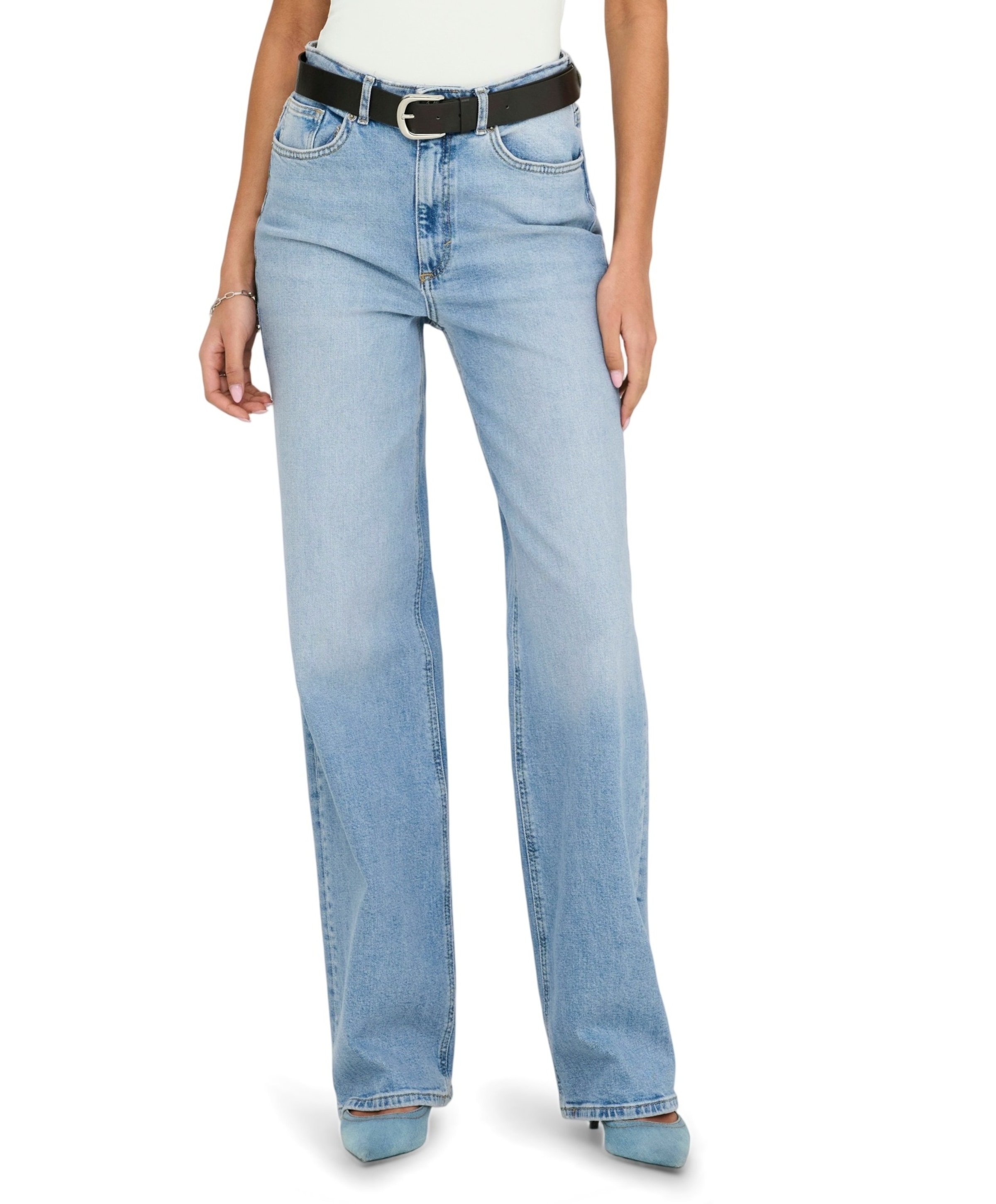 ONLJUICY LIFE HW WIDE LEG REA365  N dames jeans blauw
