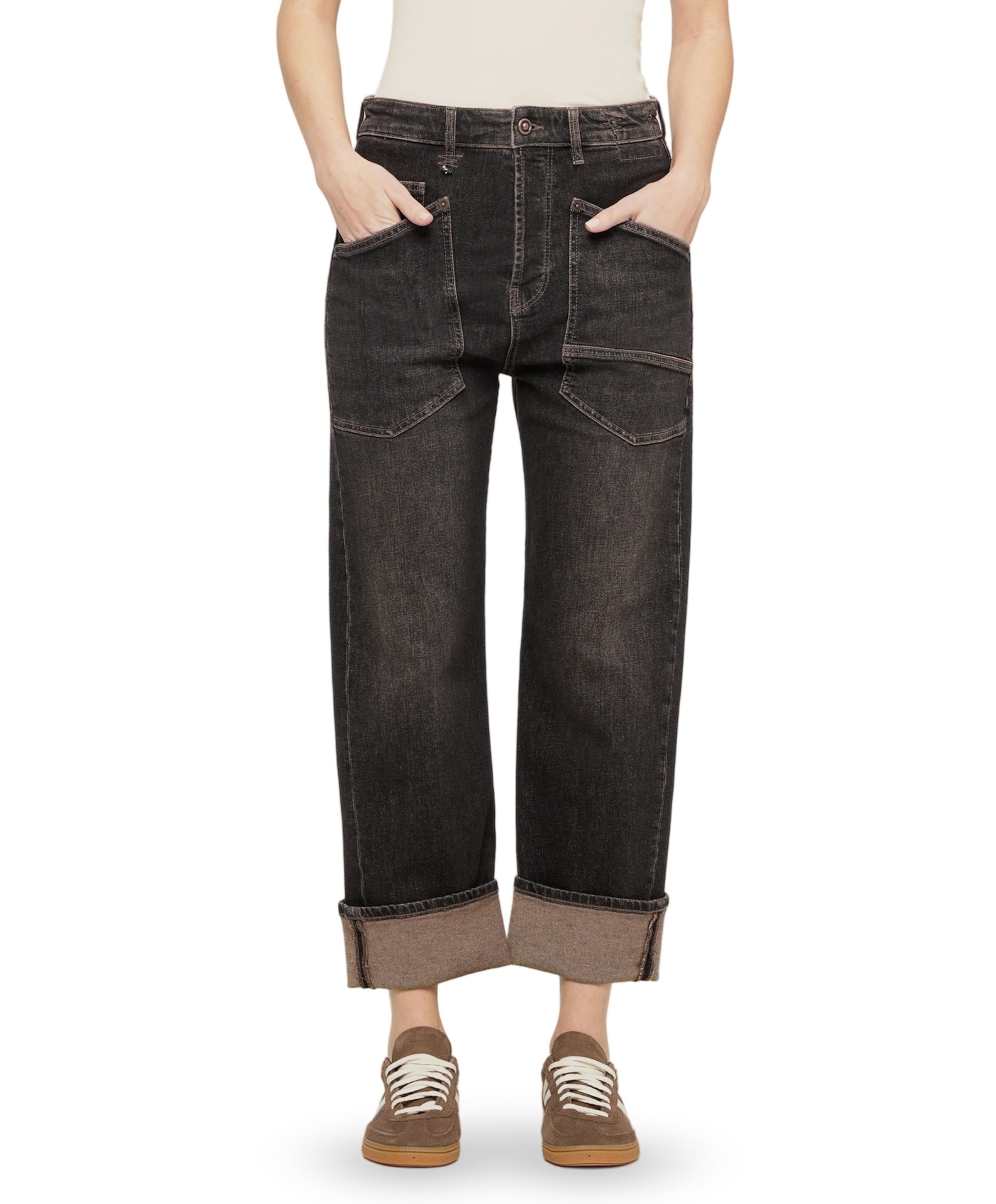 BAGGY dames jeans bruin