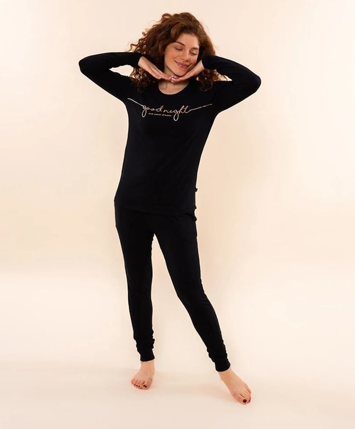 Dames pyjamabroek zwart