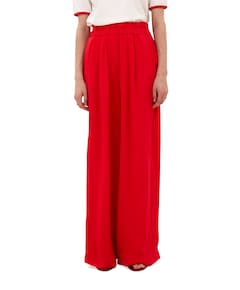 benji satin stripe dames broek rood