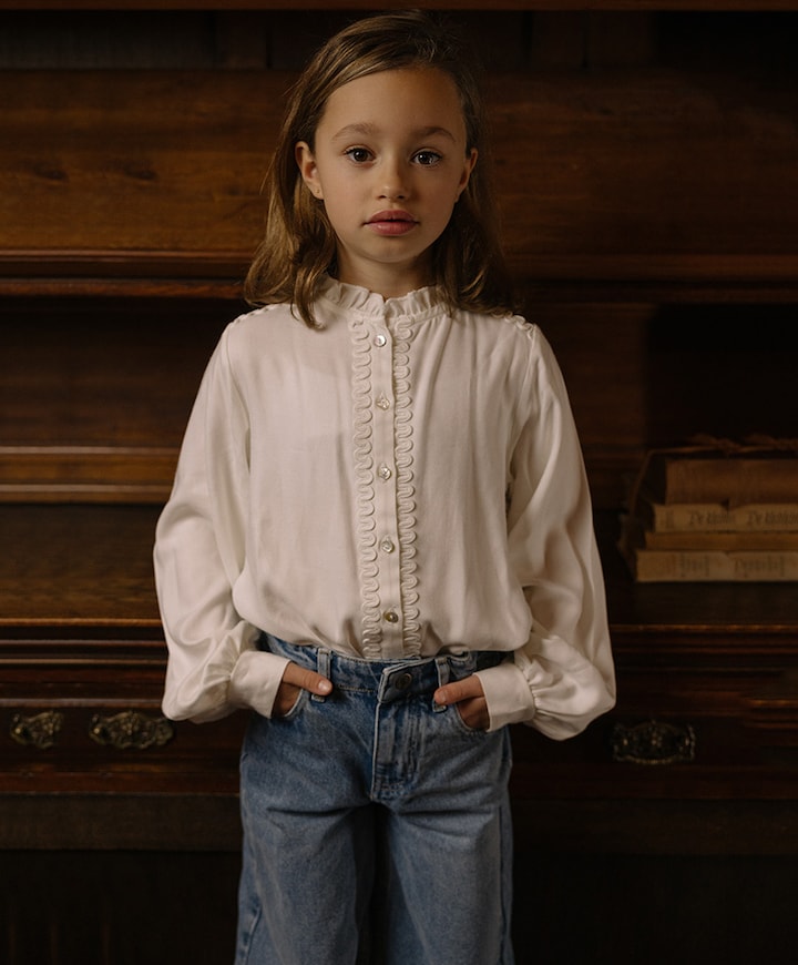 Blouse lange mouw ecru