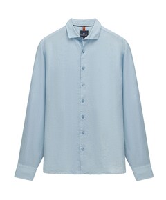 Heren overhemd lange mouw blauw