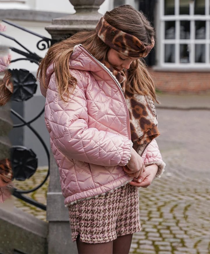 Meisjes omkeerbare jas roze