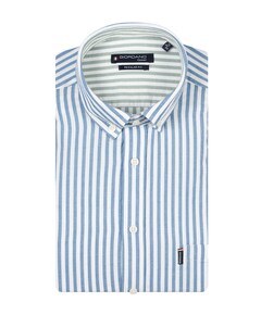 Heren overhemd lange mouw blauw
