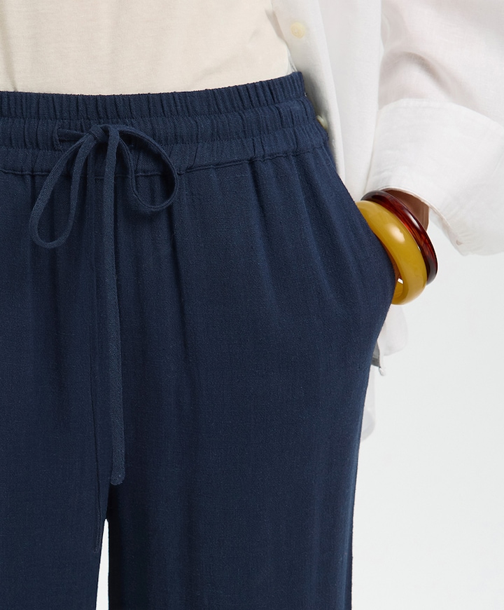 SLFVIVA-GULIA MW LONG LINEN NO dames broek blauw