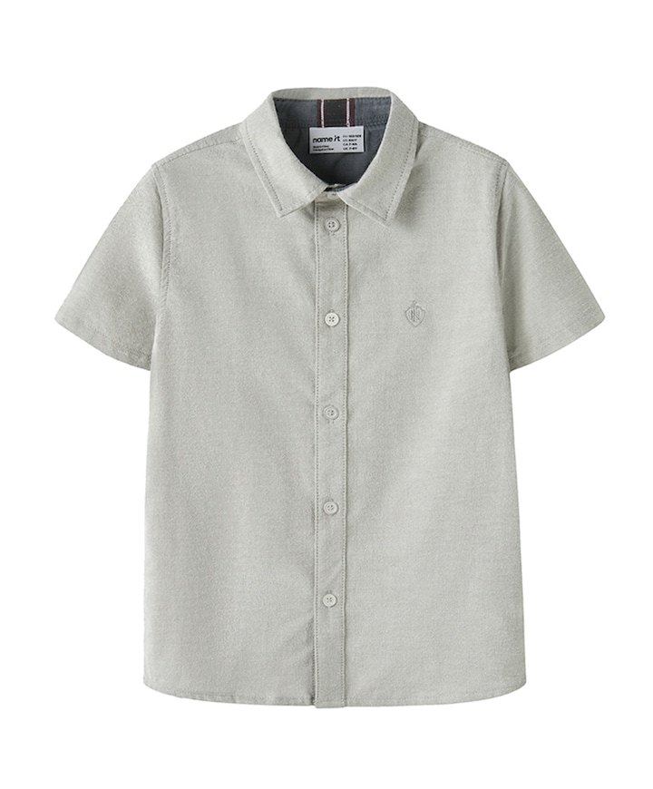 Jongens overhemd korte mouw groen