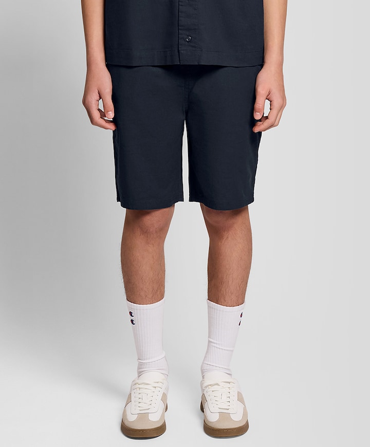 Linen blend short jongens korte broek blauw