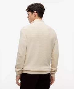 Heren trui met rits beige