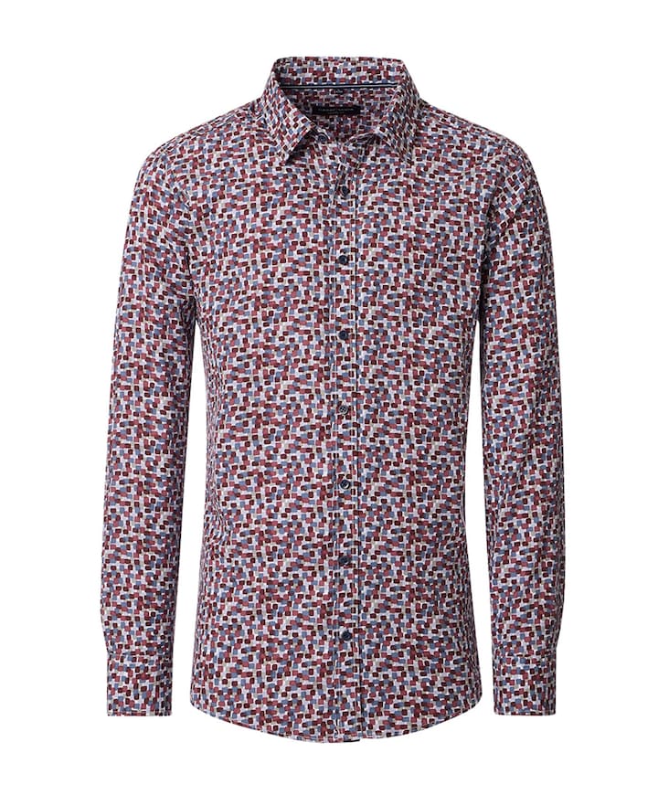 Overhemd lange mouw bordeaux