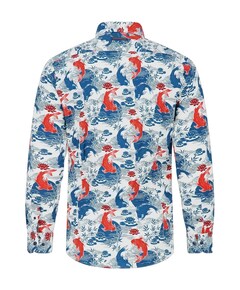 Heren overhemd lange mouw blauw