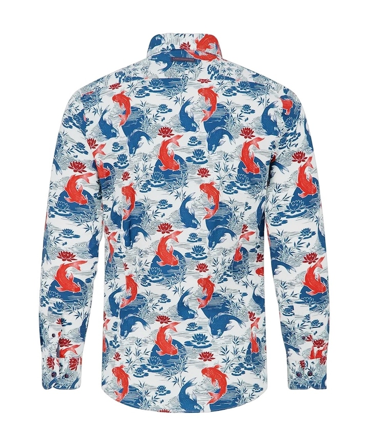 Heren overhemd lange mouw blauw