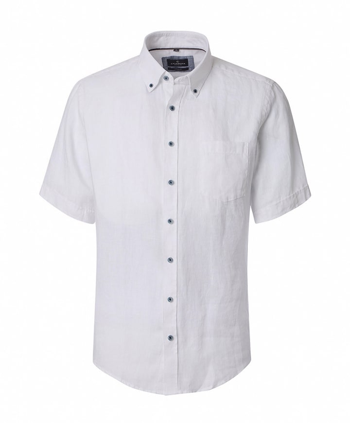 Heren overhemd korte mouw wit