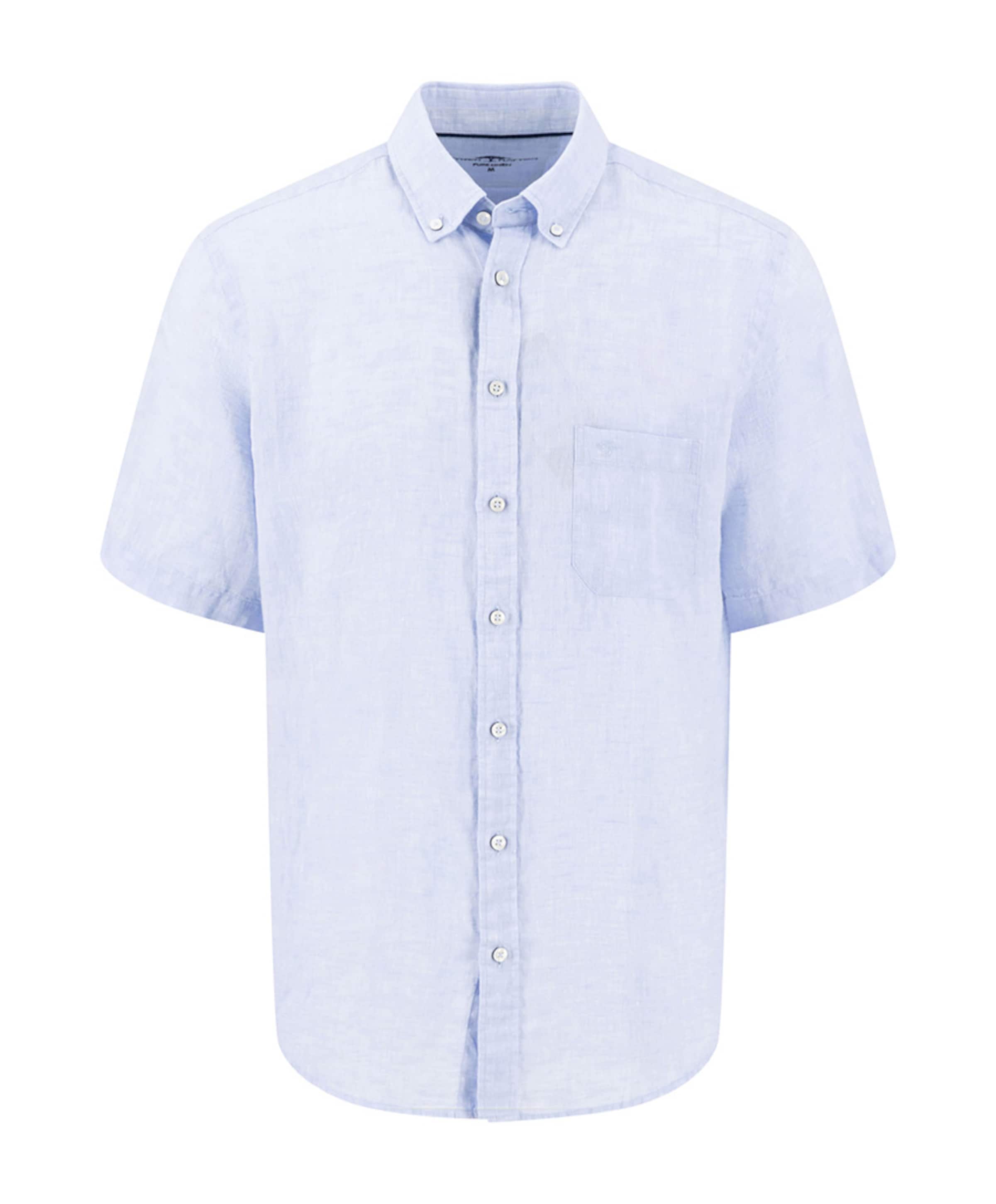 Heren overhemd korte mouw blauw
