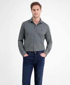 Heren overhemd lange mouw beige