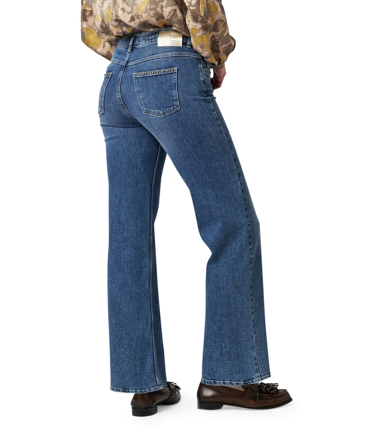 Ella Wide dames jeans blauw