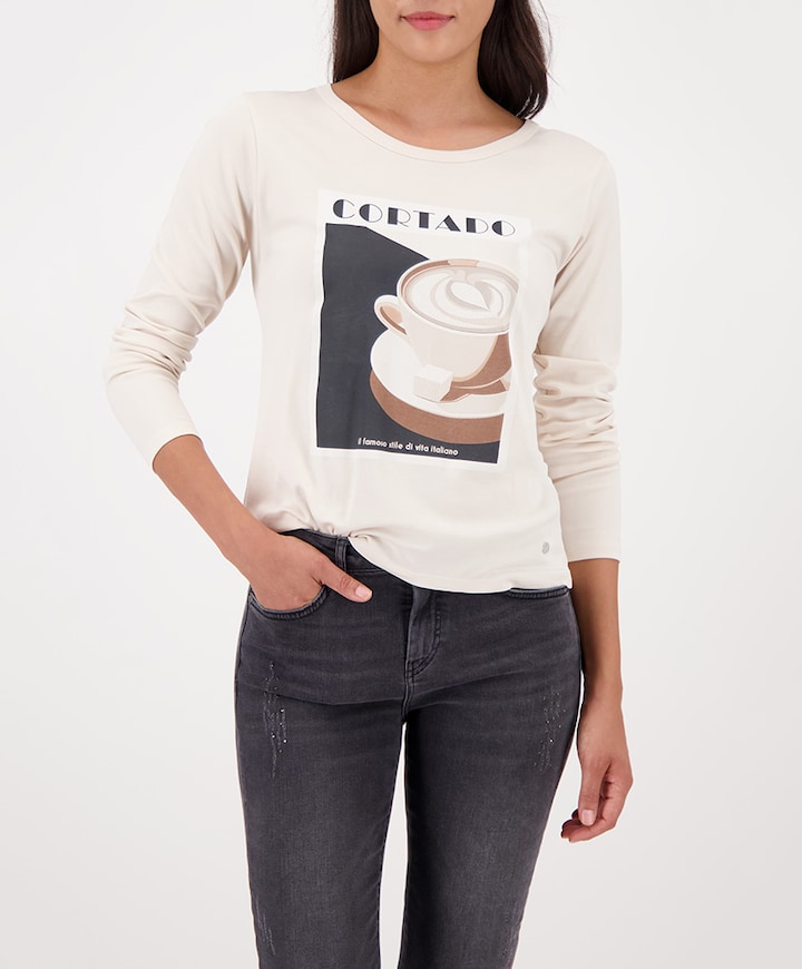 Dames longsleeve beige