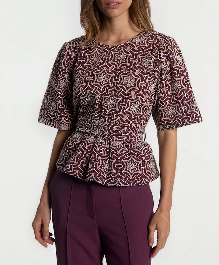 Dames blouse bordeaux