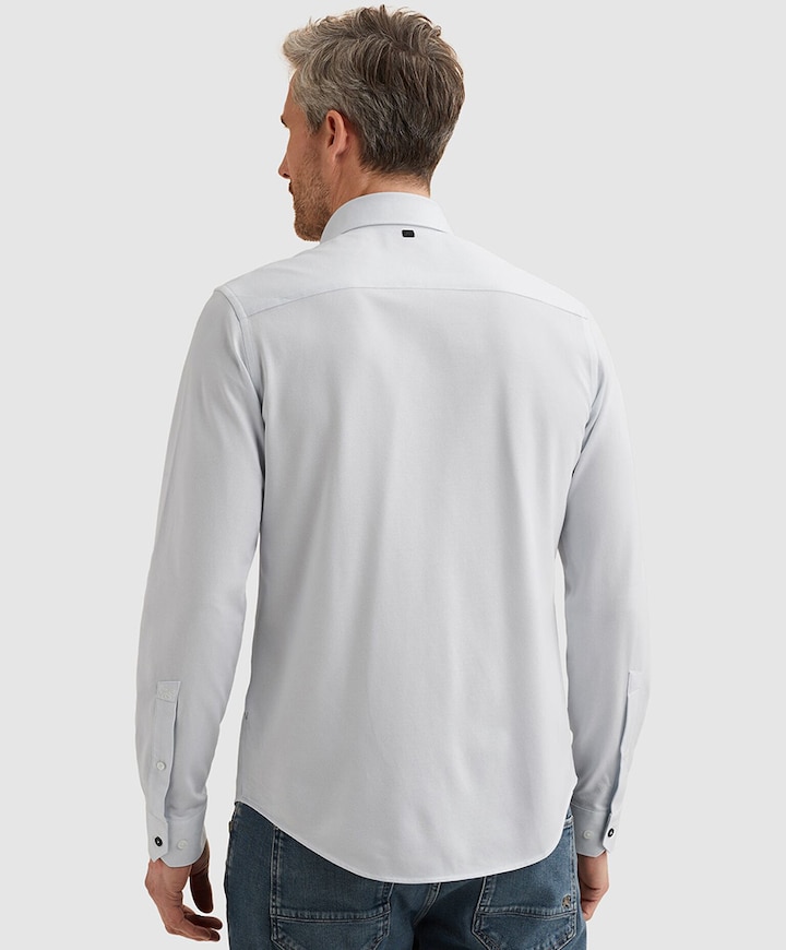 Heren overhemd lange mouw blauw