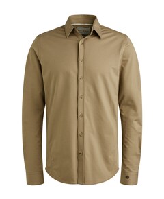 Heren overhemd lange mouw beige